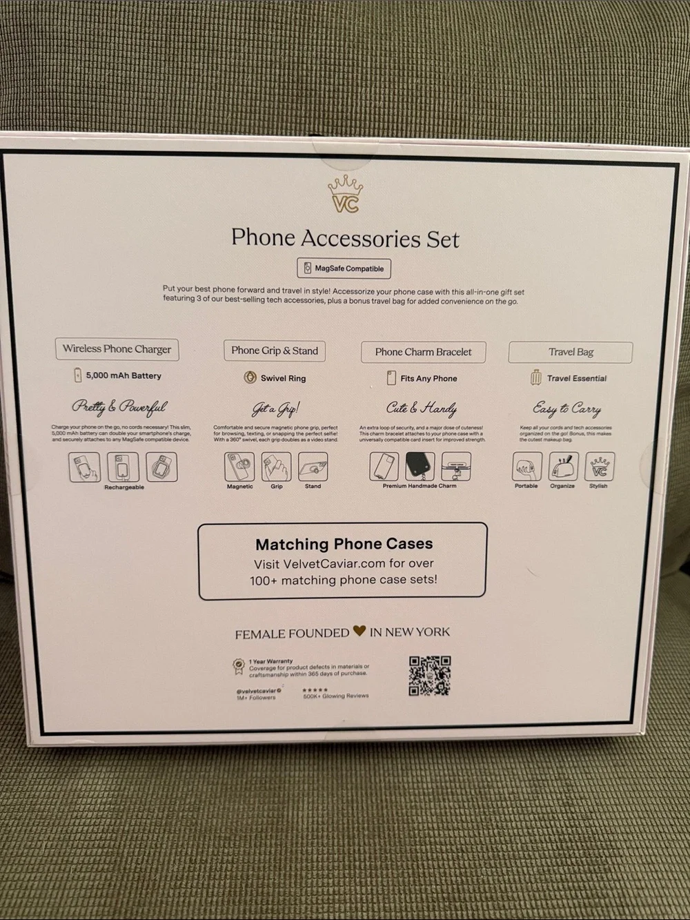 NIB Velvet Caviar Phone Accessories Set